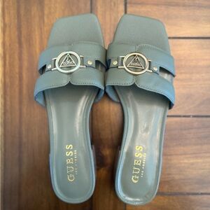 Olive Green Guess Flat Sandals - Size 6.5